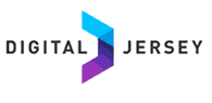 Digital Jersey logo featuring a blue and purple geometric ribbon symbol between the words ‘DIGITAL’ and ‘JERSEY’ in black capital letters.