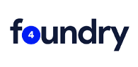 Foundry4 logo featuring the word ‘foundry’ in dark blue lowercase letters, with the number ‘4’ displayed in white inside a blue circle replacing the letter ‘o’.