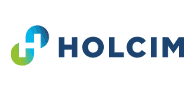 Holcim logo featuring an interlinked blue and green symbol alongside the word ‘HOLCIM’ in dark blue capital letters.