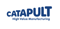 High Value Manufacturing Catapult logo featuring the word ‘CATAPULT’ in blue uppercase letters with ‘High Value Manufacturing’ beneath in smaller blue text.