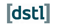 Dstl logo featuring the lowercase letters ‘dstl’ in dark teal, framed by grey square brackets on a white background.